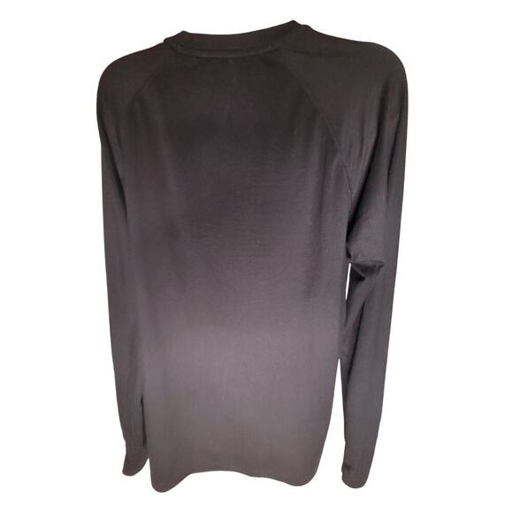 Reebok Mens Shirt Black Logo Long Sleeve Stretchy Sz M - Picture 2 of 4